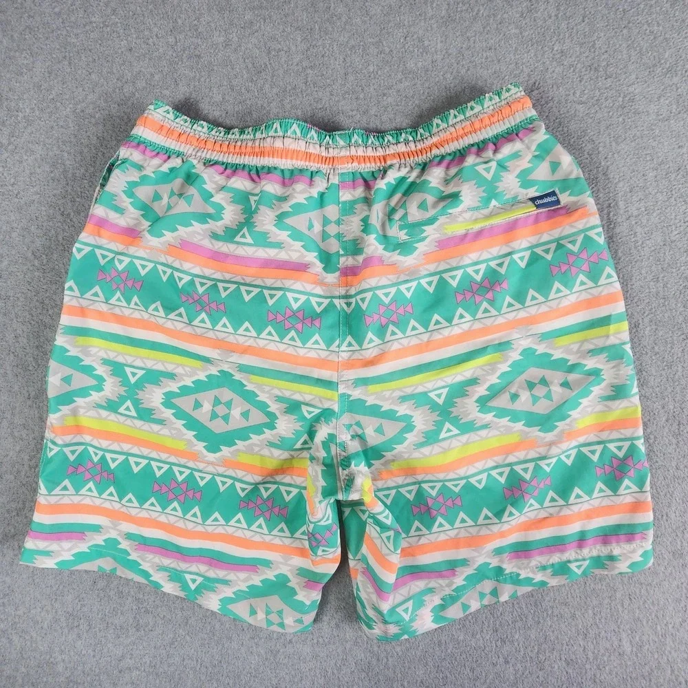 Chubbies The En Fuegos Swim Shorts Men Large 30x7 Southwest Pastel Retro Pockets